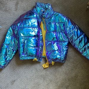 Metallic Puffy Coat
